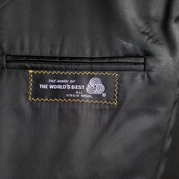 Vintage Lanvin Paris Single Breasted Black Wool Tuxedo Jacket Blazer, Size 44R - Picture 6 of 11